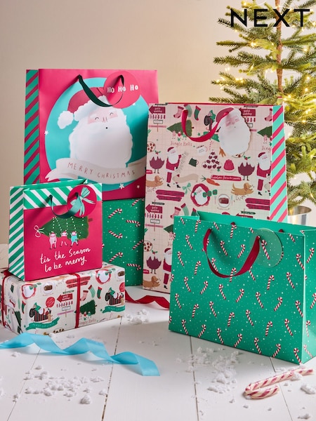 Multi Santa Christmas 4 Pack Gift Bags (AN4551) | € 9