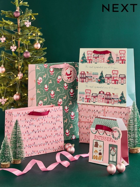 Santas Patisserie Christmas 4 Pack Gift Bags (AN4560) | €7
