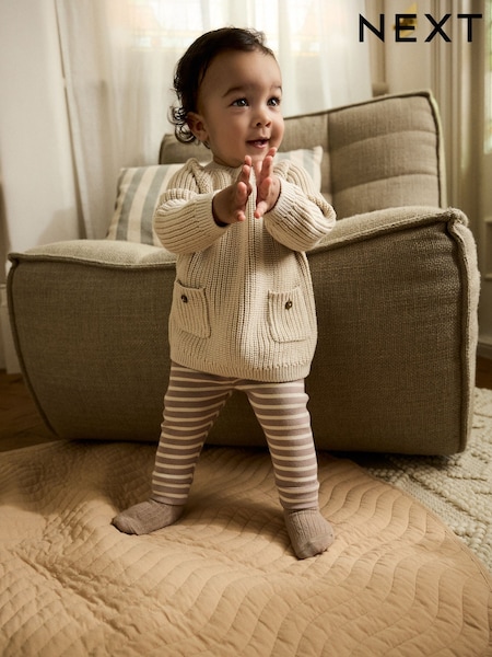 Neutral Stripe Baby Knitted Jumper and Leggings Set (0mths-2yrs) (AN4570) | R$ 175 - R$ 195