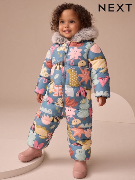 Teal Blue Print Shower Resistant Snowsuit (3mths-7yrs) (AN4618) | R$ 285 - R$ 325