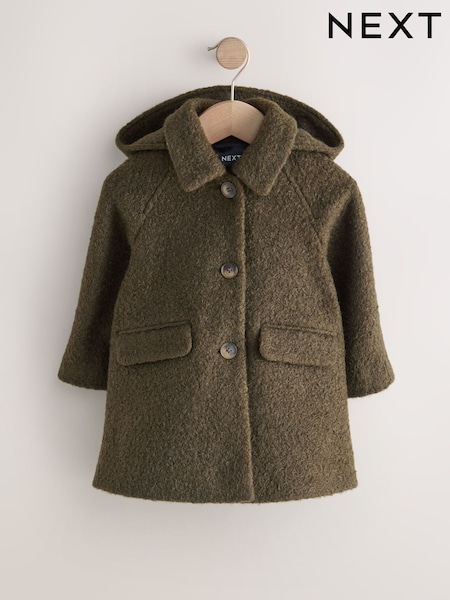 Khaki Green Relaxed Fit Coat With Wool (3mths-7yrs) (AN4623) | €36 - €41