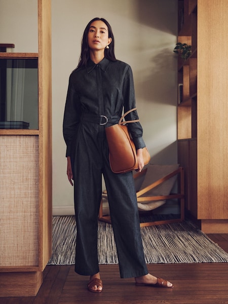 Vivere Gabriel Denim Belted Long Sleeve Jumpsuit (AN4641) | 276 €