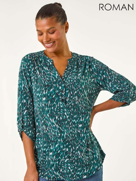 Roman Blue Abstract Linear Print Blouses (AN4727) | €50