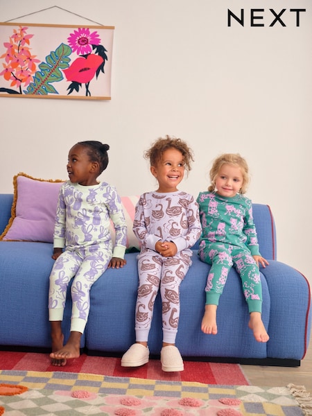 Purple/Green Stampy Character Snuggle Pyjamas 3 pack (9mths-12yrs) (AN4788) | AED122 - AED168