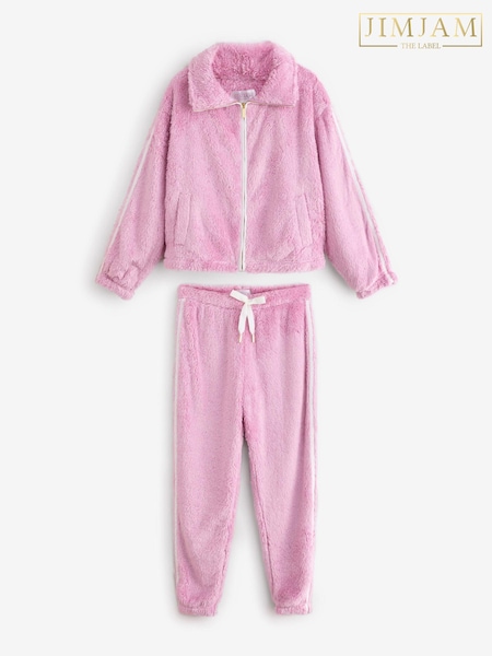 Jim Jam the Label Pink Zip Through Lounge Set (AN4824) | AED154