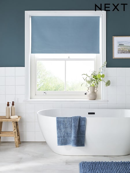 Slate Blue Ready Made Printed Plain Moisture Resistant Roller Blind (AN4881) | €31 - €72