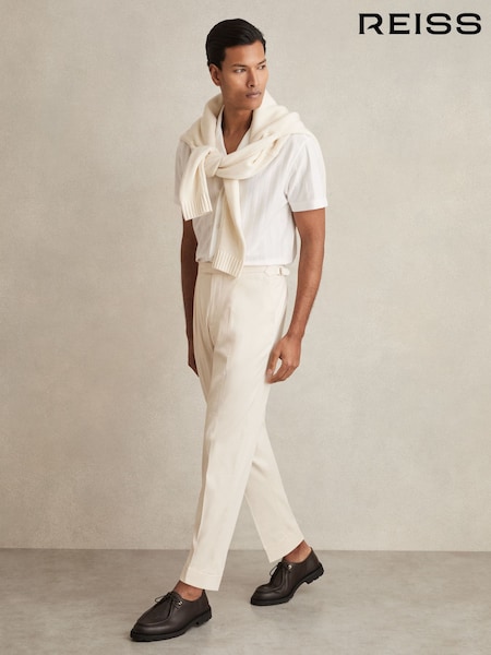 Reiss Stone Cantwell Cotton-Blend Tapered Trousers (AN4956) | €195