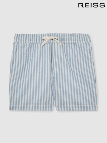 Reiss Soft Blue/White Bay 13-14 yrs Seersucker Striped Swim Shorts (AN4961) | €46