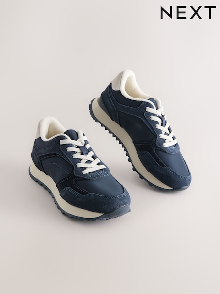 Navy Blue Elastic Lace Trainers (AN4975) | €33 - €42