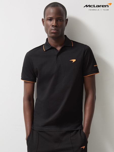 Reiss Black Crypto McLaren F1 Team Cotton Polo Shirt (AN5003) | AED562