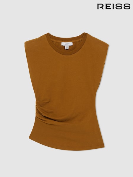 Gerben - Reiss Sadie Baumwoll-Jersey-Oberteil mit Flügelärmeln und Raffung (AN5005) | 43 €