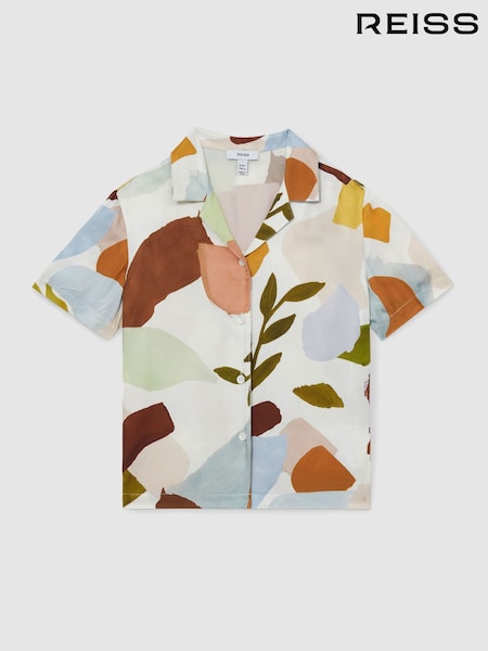 Reiss Multi Tommi Printed Cuban Collar Shirt (AN5012) | AED346