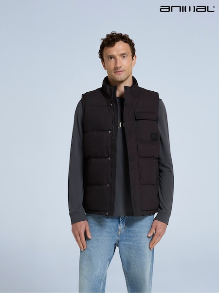 Animal Black Fistral Mens Padded Borg Lined 100% Cotton Gilet (AN5017) | €122
