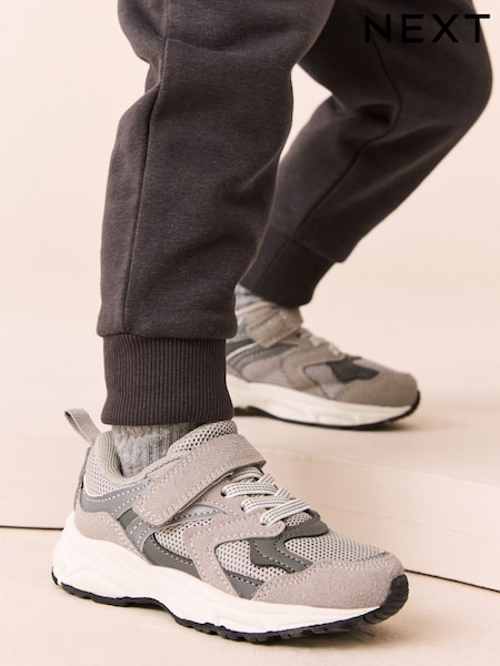 Grey Touch Fastening Elastic Lace Trainers (AN5064) | €35 - €39