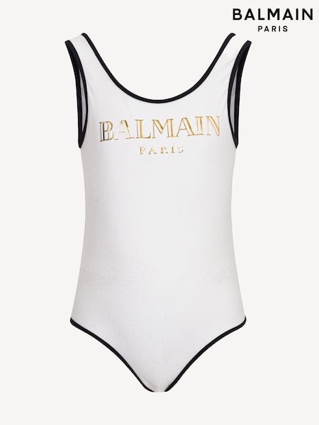 Balmain Logo White Swimsuit (AN5115) | AED903 - AED949