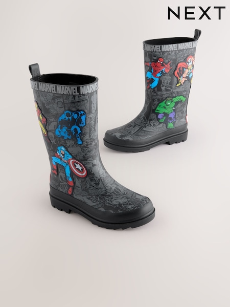 Black Marvel Comic Print Wellies (AN5117) | AZN 50 - AZN 57