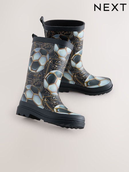 Negro/dorado fútbol - Rubber Wellies (AN5128) | 24 € - 28 €