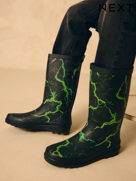 Green Lightning Rubber Wellies (AN5129) | €21.50 - €25