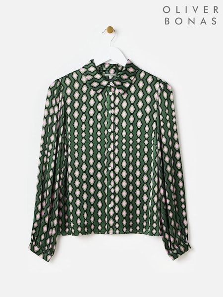 Oliver Bonas Geometric Satin Shirt (AN5153) | 312 LEI