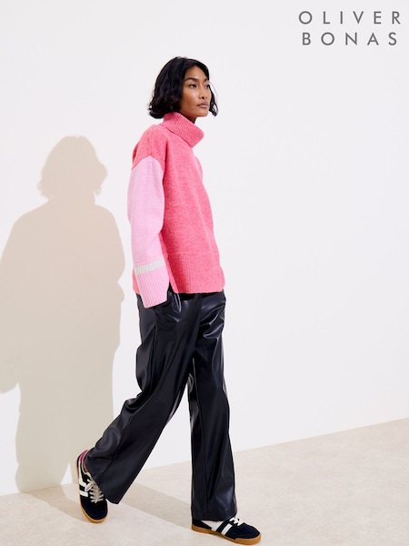 Oliver Bonas Colour Block Roll Neck Knitted Jumper (AN5175) | 37 €