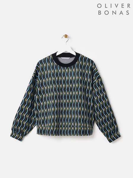 Oliver Bonas Geometric Knitted Sweatshirt (AN5194) | 260 LEI