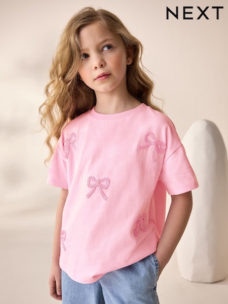 Light Pink Bead Cherry 100% Cotton T-Shirt (3-16yrs) (AN5296) | TRY 370 - TRY 555