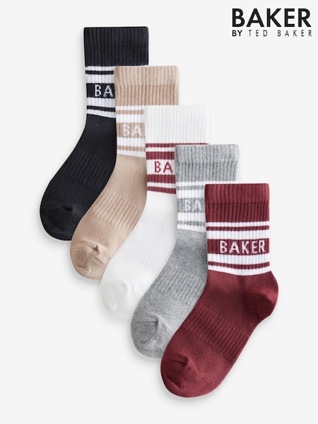 Burgundia - Baker by Ted Baker Socks 5 Pack (AN5336) | €20 - €22