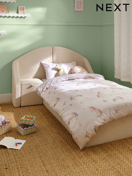 Soft Cosy Boucle Ivory Natural Storytime Drawer Storage Bed Single Bed Frame With Drawer Storage (AN5438) | €925