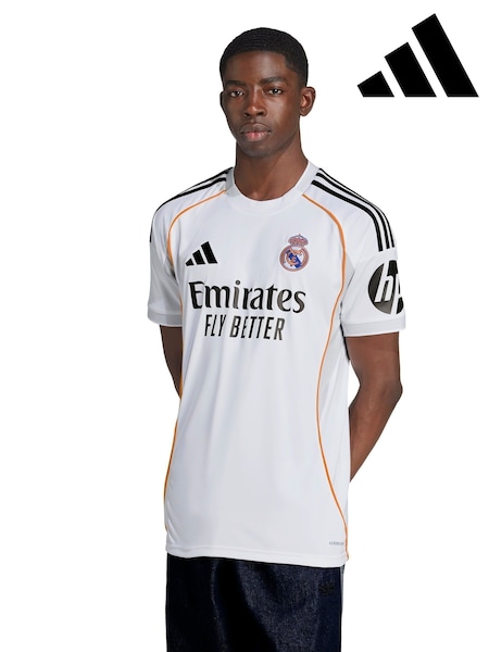 adidas White Real Madrid 25/26 Home Jersey (AN5453) | R$ 840