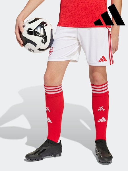 adidas White Kids Arsenal 25/26 Home Shorts (AN5459) | R$ 295