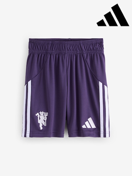 adidas Plum Purple Kids Manchester United 25/26 Away Shorts (AN5481) | AED175