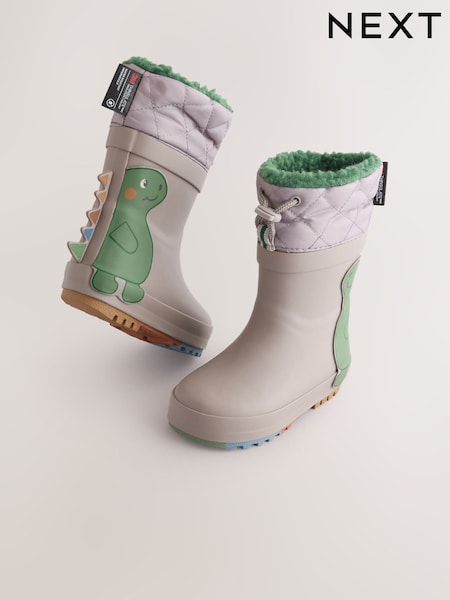Dinosaurio gris - Thermal Thinsulate™ Lined Cuff Wellies (AN5503) | 24 € - 28 €