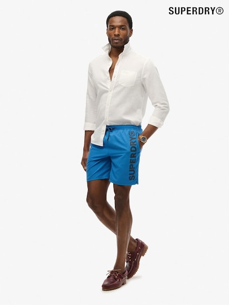 Superdry Blue Sport Graphic 17 Swim Shorts (AN5514) | ₪176