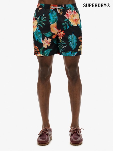 Superdry Blue Hawaiian Print 17 Swim Shorts (AN5516) | ₪201