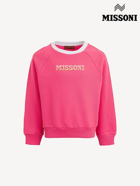Missoni Pink Long Sleeve Crew Neck Logo Sweatshirt (AN5552) | AED611