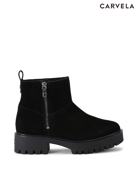 Carvela Limit Faux Fur Black Boots (AN5597) | €203