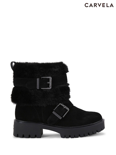 Carvela Alpine Buckle Black Boots (AN5608) | €83