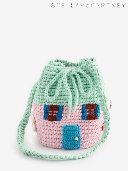 Stella McCartney Kids Green Crochet House Bucket Bag (AN5630) | AED786