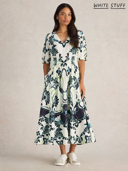 White Stuff White Kate Linen Blend Dress (AN5650) | OMR53