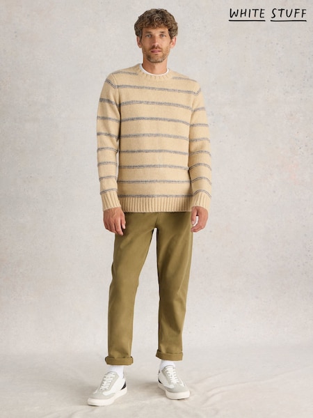 White Stuff Natural Breton Stripe Crew Neck Jumper (AN5656) | R$ 590
