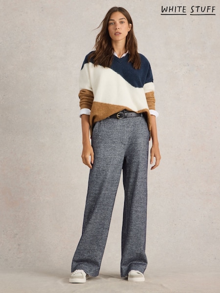 White Stuff Blue Belle Tweedy Wide Leg Trousers (AN5657) | €50