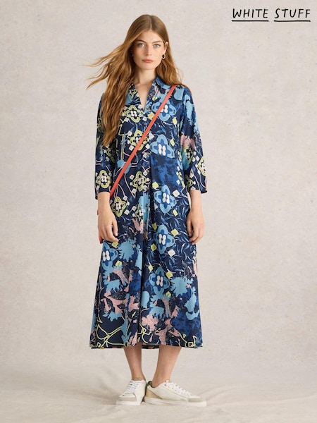 White Stuff Blue Rua Jersey Shirt Dress (AN5679) | €42