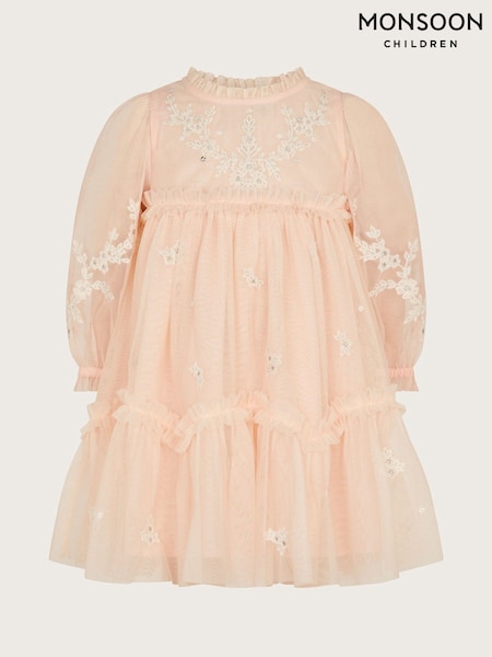 Monsoon Pink Baby Elena Embroidered Tulle Dress (AN5691) | AED256 - AED270