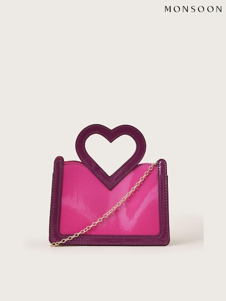 Monsoon Patent Heart Handle Bag (AN5692) | 80 LEI