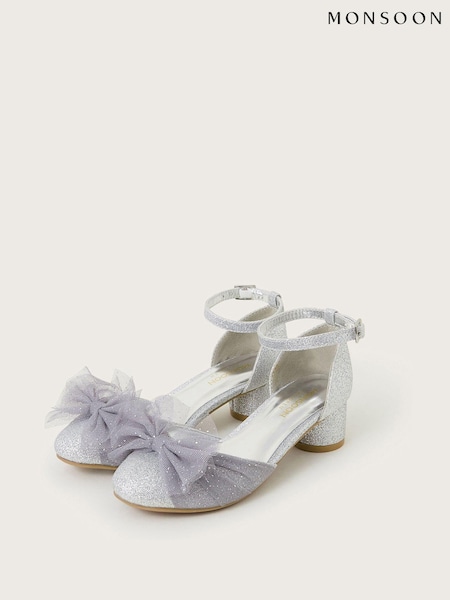 Monsoon Silver Net Bow Two-Part Heels (AN5693) | kr400 - kr457