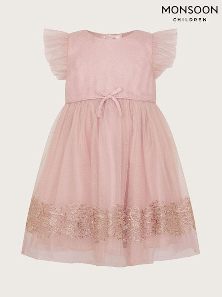 Monsoon Pink Baby Ayra Sparkle Lace Dress (AN5701) | AED224 - AED238