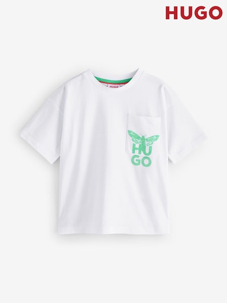 HUGO White Pocket Logo Short Sleeve T-Shirt (AN5738) | ₪176 - ₪226
