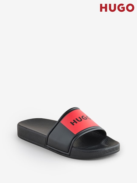 HUGO Black Logo Sliders (AN5746) | ₪196