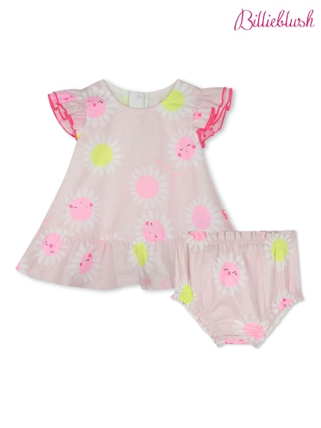 Billieblush Baby Pink 100% Cotton Floral Dress And Bloomer Set (AN5753) | kr785