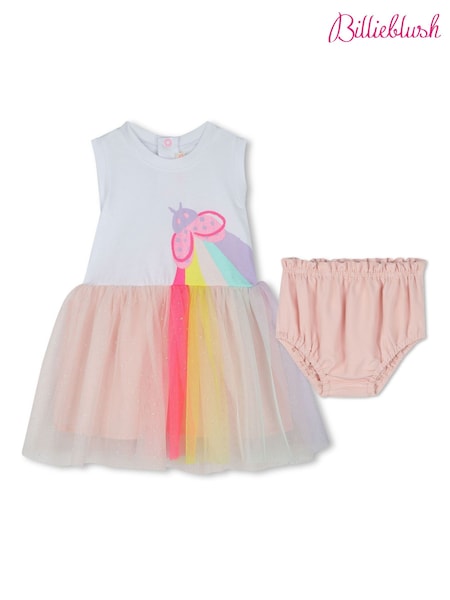 Billieblush Pink Mesh Sequin Baby Dress And Bloomer Set (AN5760) | kr785